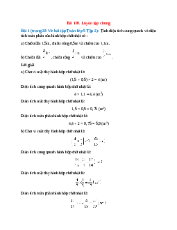 Tính diện tích xung quanh và diện tích toàn phần của hình hộp chữ nhật