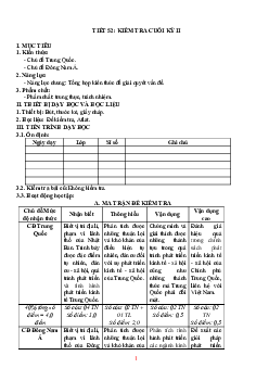 Giáo án Địa lí 11 Kiểm tra cuối học kì 2 mới nhất