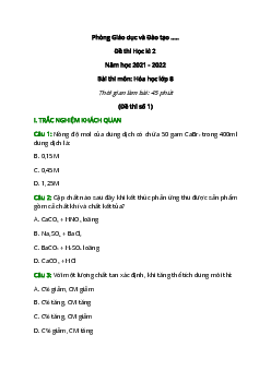 Bộ 40 Đề thi Hóa học lớp 8 học kì 2 năm 2024 - 2025 có đáp án