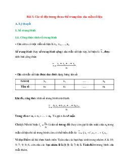 Lý thuyết Các số đặc trưng đo xu thế trung tâm của mẫu số liệu (Chân trời sáng tạo 2024) hay, chi tiết | Toán lớp 10