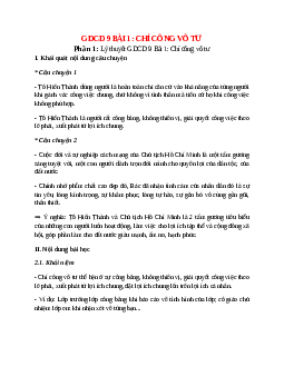 Lý thuyết GDCD 9 Bài 1 (mới 2024 + 10 câu trắc nghiệm): Chí công vô tư