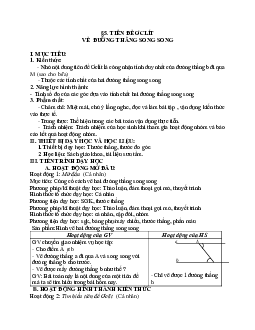 Giáo án Toán học 7 bài 5: Tiên đề Ơ-clit về đường thẳng song song chuẩn nhất