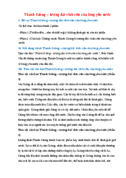 Bố cục bài Thánh Gióng – tượng đài vĩnh cửu của lòng yêu nước chuẩn nhất