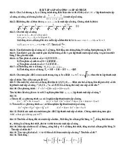 Bài tập cấp số cộng và cấp số nhân môn Toán lớp 11