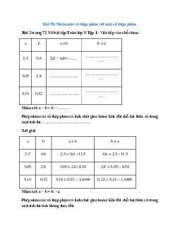 Viết tiếp vào chỗ chấm: Bài 2 trang 72 Vở bài tập Toán lớp 5 Tập 1
