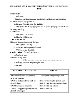 GIÁO ÁN CÔNG NGHỆ 6 BÀI TẬP TÌNH HUỐNG VỀ THU, CHI TRONG GIA ĐÌNH MỚI NHẤT – CV5512