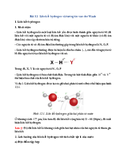 Liên kết hydrogen và tương tác Van der Waals là gì?
