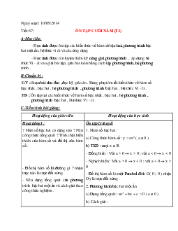 Giáo án Đại số 9: Ôn tập cuối năm ( tiết 3) mới nhất