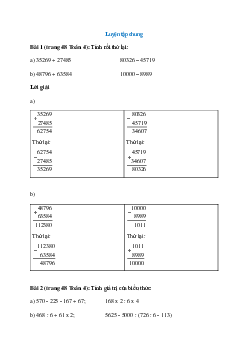 Toán lớp 4 trang 48 Luyện tập chung