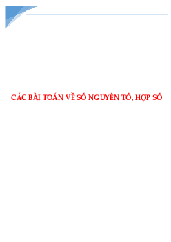 Các bài toán về số nguyên tố, hợp số chọn lọc