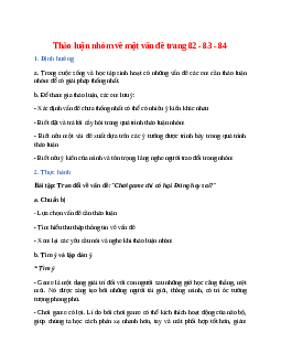 Soạn bài Thảo luận nhóm về một vấn đề trang 82 - 83 - 84 – ngắn nhất Cánh diều