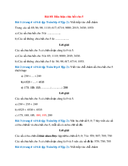 Vở bài tập Toán lớp 4 trang 4 Bài 85: Dấu hiệu chia hết cho 5