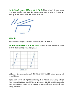 Giải SGK Toán 6 Bài 3 (Cánh diều): Hình bình hành