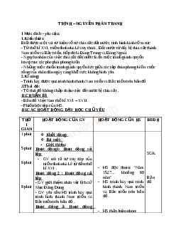 Giáo án Lịch sử 4 bài 21: Trịnh – Nguyễn phân tranh