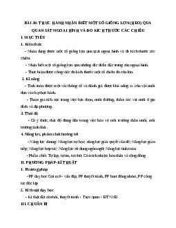 Giáo án Công Nghệ 7 Bài 36: Thực hành nhận biết và chọn một số giống lợn (heo) qua quan sát ngoại hình và đo kích th­ước các chiều mới nhất - CV5512