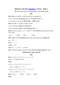 Bài tập cuối tuần Số học Toán lớp 6 tuần 1 có đáp án
