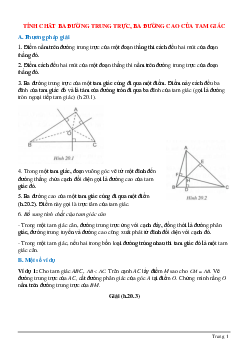 Tổng hợp những bài tập về Tính chất ba đường trung trực, ba đường cao của tam giác có lời giải