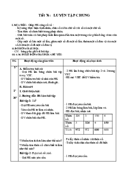 Giáo án Toán lớp 3 Tuần 16 mới nhất