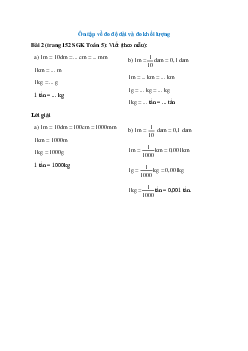 Viết (theo mẫu): 1m = 10dm = ... cm = ... mm