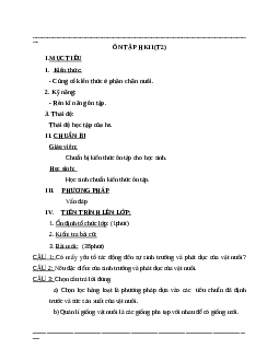 Giáo án Công Nghệ 7 Ôn tập học kì 2 (t2) mới nhất - CV5555