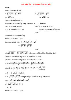 Bài tập ôn tập cuối năm đại số 9
