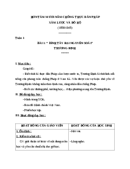 Giáo án lịch sử 5 bài 1: “bình tây đại nguyên soái” trương định mới nhất