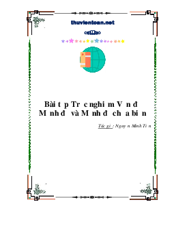 Bài tập trắc nghiệm mệnh đề và mệnh đề chứa biến