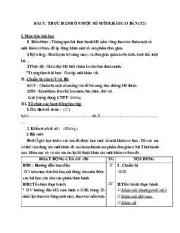 GIÁO ÁN CÔNG NGHỆ 6 BÀI 5:  THỰC HÀNH ÔN MỘT SỐ MŨI KHÂU CƠ BẢN (T2) MỚI NHẤT – CV5555