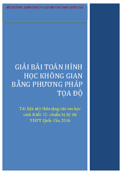 Giải bài toán hình học không gian bằng phương pháp tọa độ