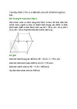 Bài 3 trang 91 Toán 6 Tập 1 | Chân trời sáng tạo Giải toán lớp 6