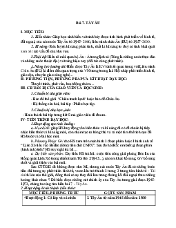 Giáo án Lịch sử 12 Bài 7 Tây Âu mới nhất