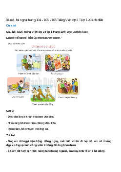 Bà nội, bà ngoại trang 104, 105, 106 Tiếng Việt lớp 2 Tập 1 – Cánh diều