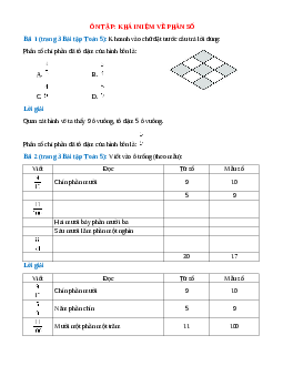 SBT Toán lớp 5 trang 3, 4 Ôn tập: Khái niệm về phân số