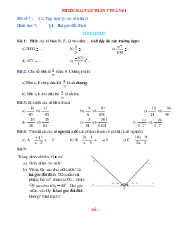 Phiếu bài tập tuần 1 - Toán 7