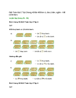 Giải SGK Toán lớp 2 Tập 2 trang 41, 42 Bài 48: Đơn vị, chục, trăm, nghìn | Kết nối tri thức
