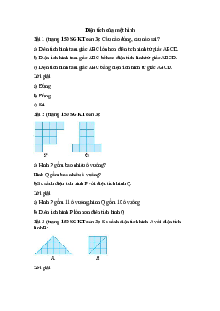 Toán lớp 3 trang 150 Diện tích của một hình