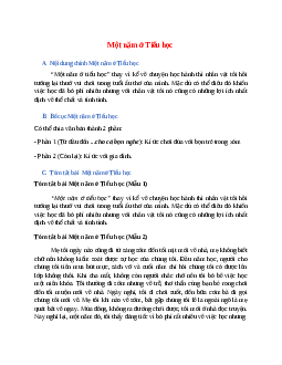 Nội dung chính bài Một năm ở Tiểu học hay, chính xác nhất
