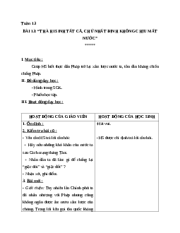 Giáo án lịch sử 5 bài 13: “thà hi sinh tất cả, chứ nhất định không chịu mất nước” mới nhất