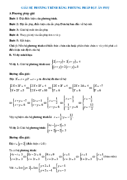 Bài tập về Giải hệ phương trình bằng phương pháp đặt ẩn phụ có lời giải