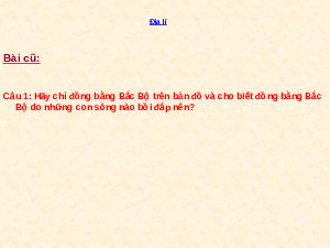 Giáo án Địa lý lớp 4 Bài: 12 Người dân ở đồng bằng bắc bộ