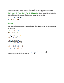 Bài 7 trang 30 Toán 6 Tập 2 | Cánh diều Giải toán lớp 6