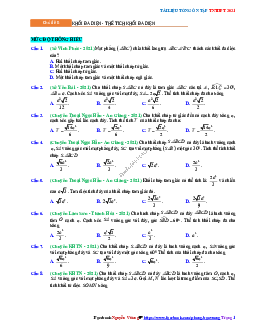 Trắc nghiệm Ôn thi THPT QG Toán 12: Câu hỏi khối đa diện - thể tích khối đa diện mức độ thông hiểu