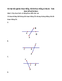 17 câu Trắc nghiệm Đoạn thẳng. Độ dài đoạn thẳng (Kết nối tri thức) có đáp án 2024 – Toán 6