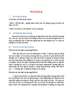 Bố cục bài Hai cây phong chuẩn nhất