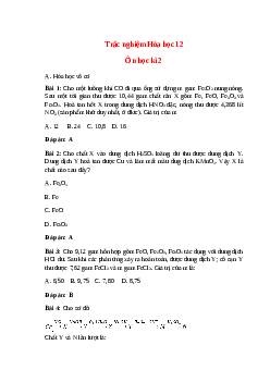 36 câu Trắc nghiệm Hóa học 12 Ôn học kì 2 có đáp án 2023