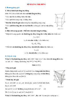 Hình lăng trụ đứng - Hình học toán 8