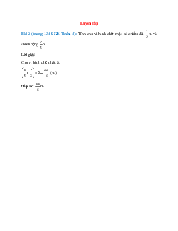 Tính chu vi hình chữ nhật có chiều dài 4/5m