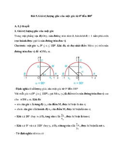 Lý thuyết Giá trị lượng giác của một góc từ 0 đến 180 (Kết nối tri thức 2024) hay, chi tiết | Toán lớp 10