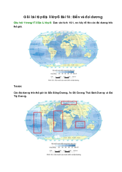 Giải SGK Địa lí 6 Bài 18 (Chân trời sáng tạo): Biển và đại dương