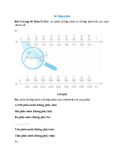 Toán lớp 5 trang 34, 35 Số thập phân